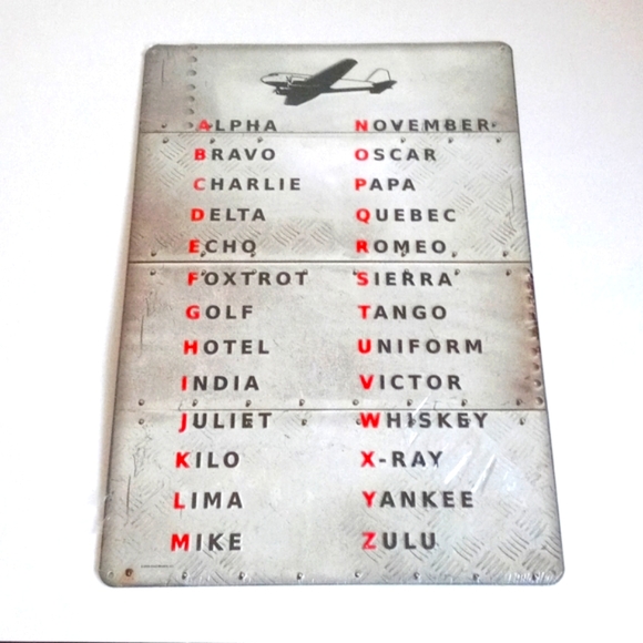 Aviation Alphabet Metal Sign - Picture 3 of 7